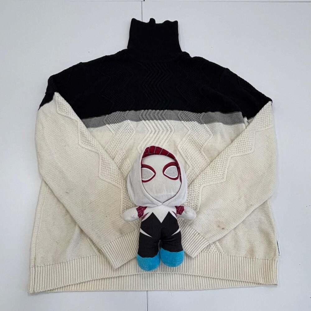 Vintage Academia Armani Exchange Colorblock Turtleneck Sweater 🖤